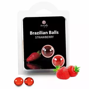 Massage oil balls Secret Play D-197611 — Strawberry fragrance, travel-size applicator
