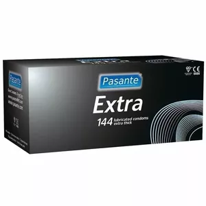 Condoms PASANTE Extra Thick – 144 units, latex, thicker-walled for increased durability