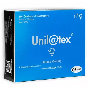 Condoms UNILATEX D16-194196, natural preservative-treated, pack of 144 units