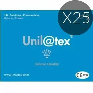 Condom pack UNILATEX D-205384 — Natural Preservatives, 25 boxes × 144 units