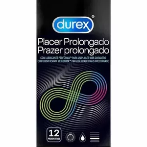Prezervatīvi Durex Pleasure Prolonged Delayed – 12 gab., ar lubrikantu, ar aizkavētu efektu
