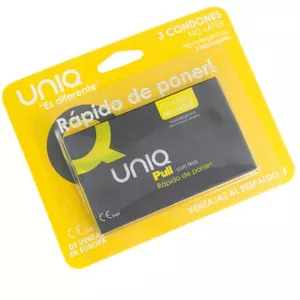 UNIQ - PULL LATEX FREE CONDOMS WITH STRIPS 3 UNITS