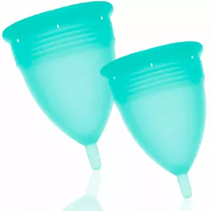 Менструальная чаша S + L STERCUP D-222866 аквамарин FDA силикон — комплект двух размеров