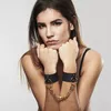 Кожаные широкие наручники BIJOUX MAZE — чёрные Photo 3