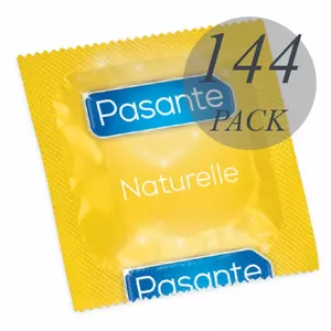 Презервативы PASANTE Naturelle, пачка 144 шт — латексные с смазкой, стандартный размер