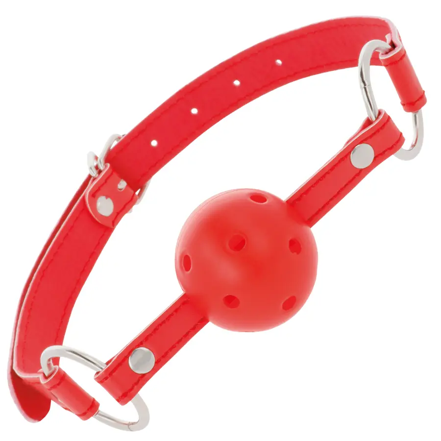 BDSM gag DARKNESS D-221194 breathable red Photo 2