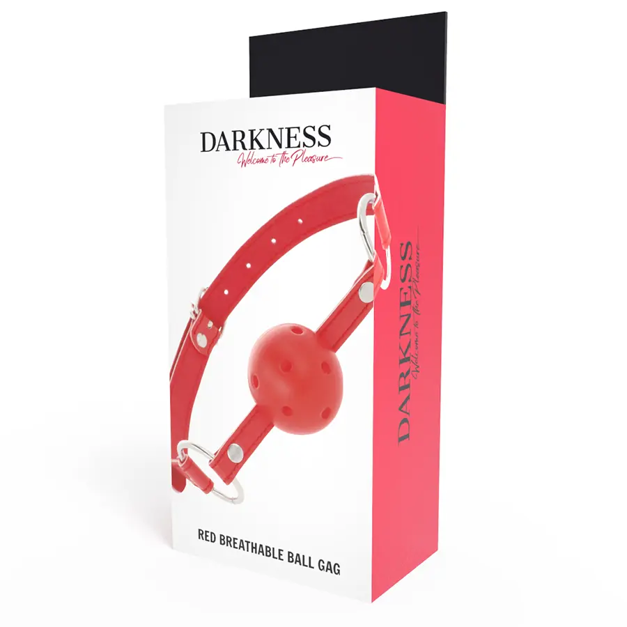 BDSM gag DARKNESS D-221194 breathable red Photo 4