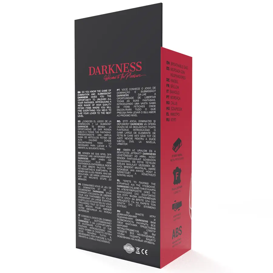 BDSM gag DARKNESS D-221194 breathable red Photo 5
