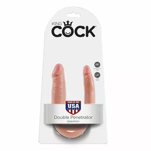 Дилдо KING COCK U-образное Малое Двойное Удовольствие Плоти 12.7 см