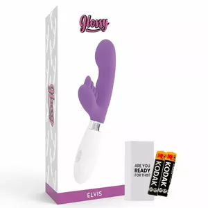 Toy Rabbit GLOSSY ELVIS Purple D-221099 — plush rabbit toy, weight 0.195 kg