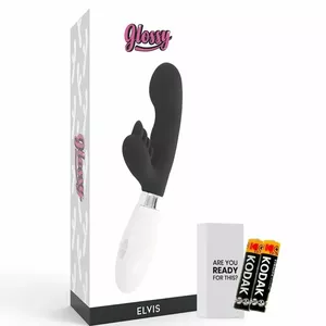 GLOSSY ELVIS RABBIT BLACK D-221100 personal massager, rabbit-style, glossy finish, 0.2 kg