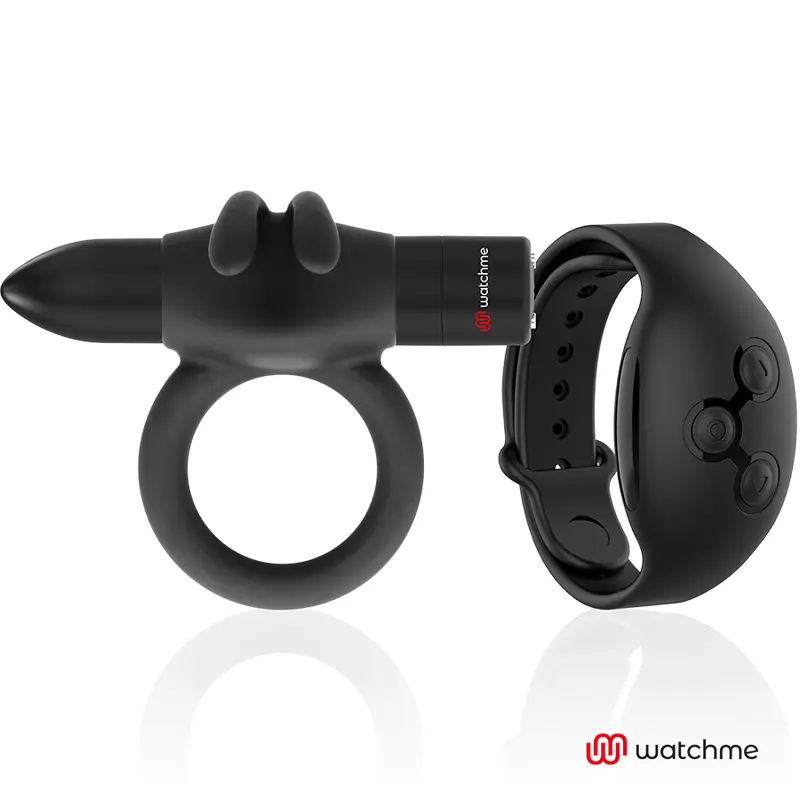 Massager Black&Silver Agron Remote Control Cockring WatchMe Photo 2