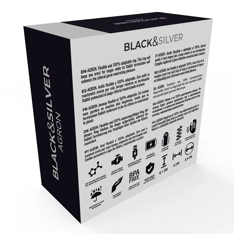 Massager Black&Silver Agron Remote Control Cockring WatchMe Photo 8