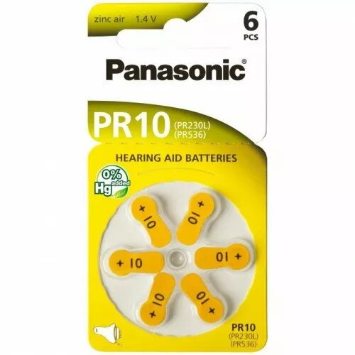 Ieklausīšanās aparāta baterijas Panasonic Zn‑Air PR70