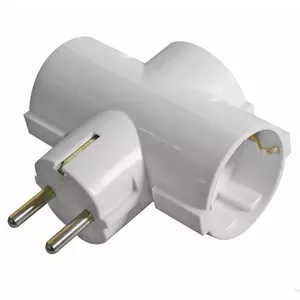 AC splitter Uni-Schuko plug, - x 3 Schuko socket