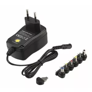 AC/DC switching adaptor 3-12V 0.6A, plug-in