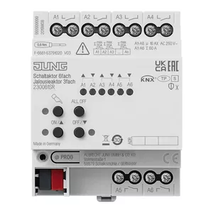 JUNG 230061SR KNX 6-kanālu slēgšanas un žalūziju izpildmehānisms
