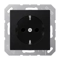 Socket outlet Type F Jung A 1520 BF SWM, Black Graphite, 250 V 16 A, thermoplastic, 55x55 mm