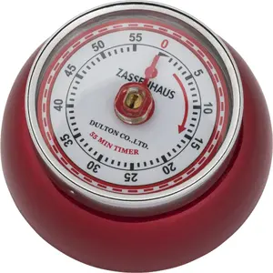 Kitchen timer Zassenhaus 5113866 Metallic Red mechanical countdown timer 60-minute
