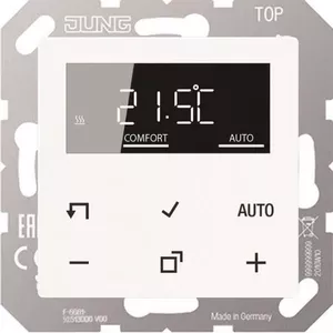 Room temperature controller Jung TR D A 1790 WW with display, wall-mounted thermostat