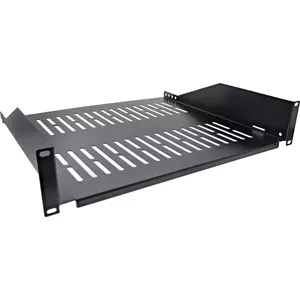 Rack shelf InLine 19" 400mm 20kg 2U RAL 9005 black
