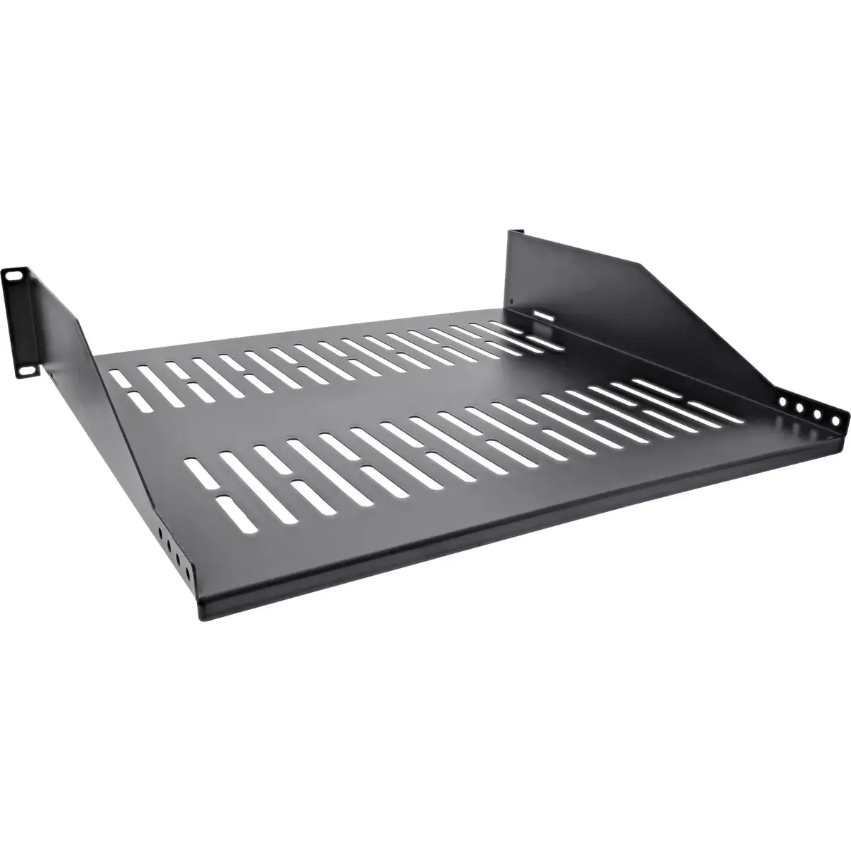 Rack shelf InLine 19" 400mm 20kg 2U RAL 9005 black Photo 2