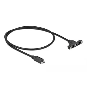 DeLOCK Cable USB 2.0 Micro-B female panel-mount to USB 2.0 Micro-B male 0.5 m