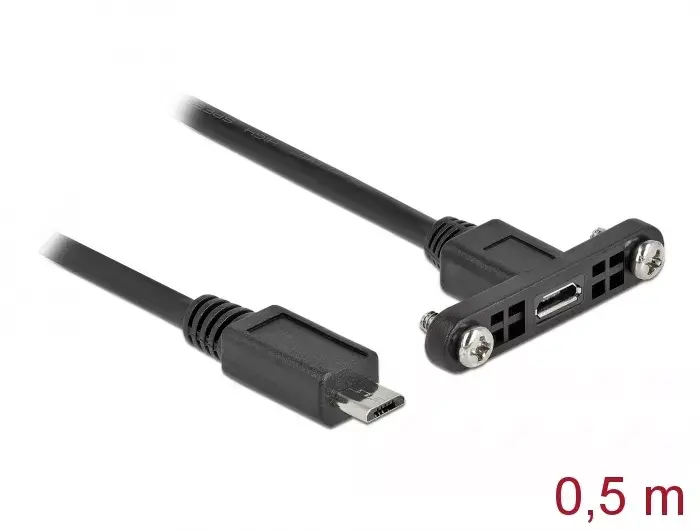 DeLOCK Cable USB 2.0 Micro-B female panel-mount to USB 2.0 Micro-B male Photo 2