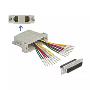 D-Sub 25 pin crimp male to 2 x RJ45 female DeLOCK 66833