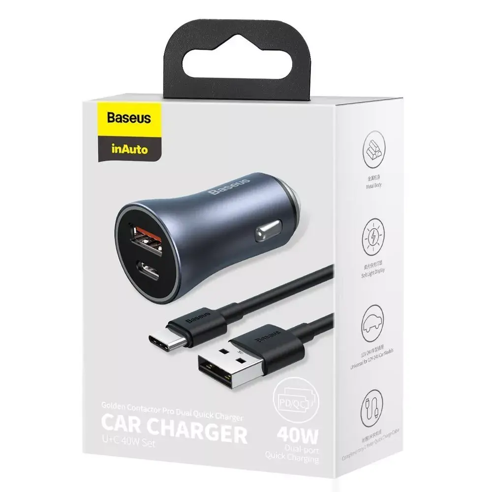 Auto lādētājs Baseus TZCCJD-0G 40W Photo 36