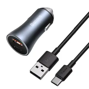 Car charger Baseus TZCCJD-0G 40W Dark Gray — USB vehicle power adapter, 40W output