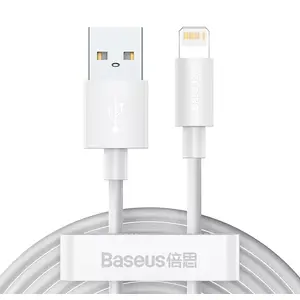 Mobile phone cable Baseus TZCALZJ-02 White 1.5m USB A Lightning