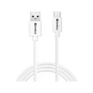 USB-C to USB-A cable SANDBERG USB-C 3.1 > USB-A 3.0 1 m — USB 3.2 Gen 1, male–male, white