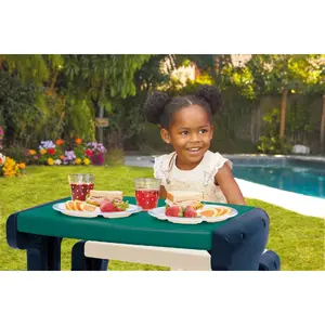 Bērnu piknika galds Little Tikes Easy Store Picnic Table — plastmasa, daudzkrāsains, 2+ gadi, 713×773×456 mm