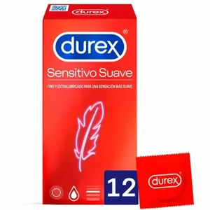 Condoms Durex Sensitive 12 units — lubricated latex condoms, standard size, 12-pack