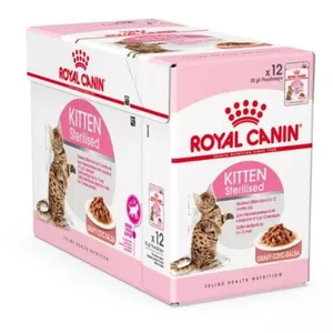 Mitrā kaķu barība Royal Canin Sterilised Gravy, 12 x 85 g maisiņi — vistas garša, steriliem kaķēniem, 11% olbaltumvielu, 80.5% mitrums