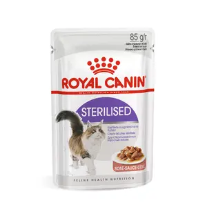 Влажный корм для кошек Royal Canin Feline Sterilised в соусе 12 x 85 г — птица, влажность 81%, белок 9%