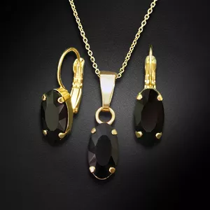 Komplekts "Enigma (Graphite)" ar Swarovski™ kristāliem