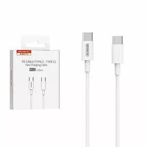 CABLE USB TYP-C 5A 18W SOMOSTEL WHITE 5000mAh POWER DELIVERY 1.2M PD SMS-BT10 FAST USB-C TO USB-C PD TYP-C