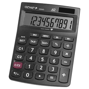 Desktop calculator Genie 205 MD — basic, 10 digits, battery/solar, black