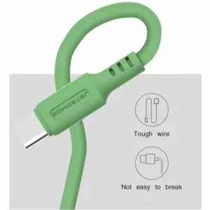 USB CABLE MICRO 3A SOMOSTEL GREEN 3100mAh QUICK CHARGER 1.2M POWERLINE SMS-BP06 MACARON - 10000+ BENDING STRENGTH