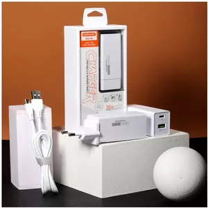 Сетевое зарядное устройство SOMOSTEL SMS-A80 36W Power Delivery с кабелем для iPhone