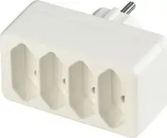 REV transition plug 4-fold Euro socket line white 0512738777 WS, 4-way Euro outlet, white