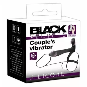 Couples vibrator Black Velvets silicone rechargeable, 14 cm total length, 20 modes, waterproof