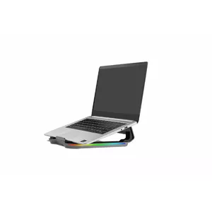 Laptop cooling stand IBOX NC06 for up to 17.3" – aluminium, adjustable height, 4 USB ports, quiet fans