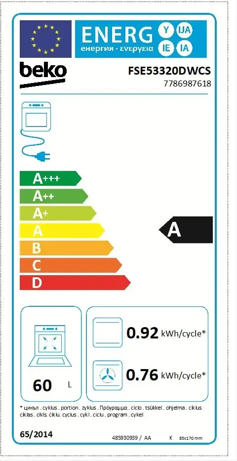 Кухонная плита Beko FSE53320DWCS Photo 2