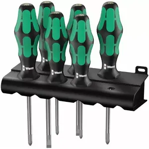 Skrūvgriežu komplekts Wera Kraftform Plus 6 gab. ar statīvu — rokas instrumenti, ergonomiskas rokturi