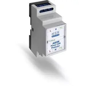 Pārsprieguma aizsargs HSK DATA AXON Power DIN Protector — kompakts daudzkanālu DIN sliedes modulis, 230 V, 10 A, 2 moduļi