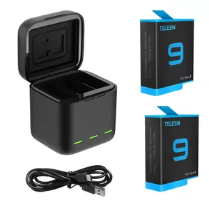 Charger Telesin GP-BNC-901 for GoPro Hero 9/10 — dual-battery charger with two batteries