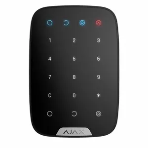 Wireless touch keypad Ajax KeyPad Plus — compact black keypad for security control